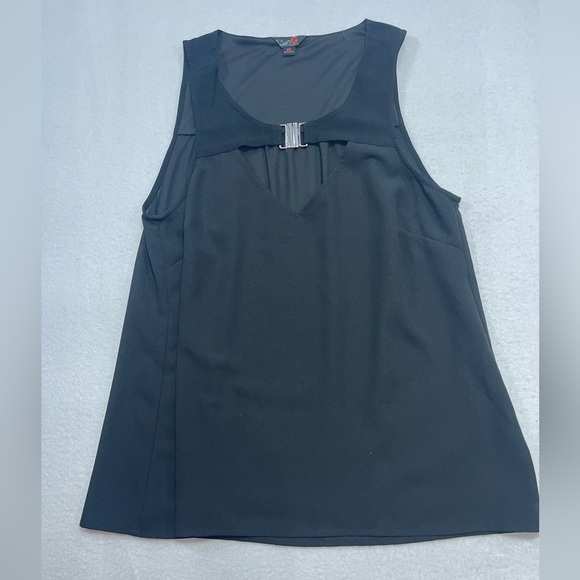 Tops - Guess Black Sleeveless Blouse XS Buckle Front Keyhole Top office business